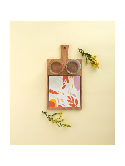 Set para servir Quid Kaleido Multicolor Madera 31 x 17 x 6 cm 4 Piezas