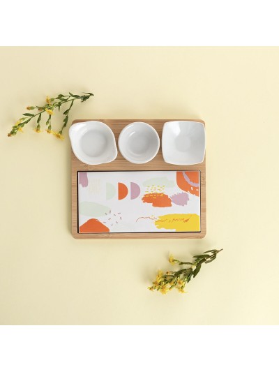 Set para servir Quid Kaleido Multicolor Madera 23 x 19,5 x 3,5 cm 5 Piezas