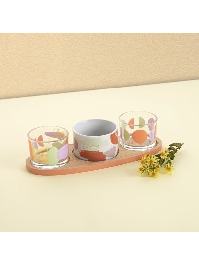 Set para servir Quid Kaleido Multicolor Madera 25 x 10 x 5,5 cm (4 Piezas)