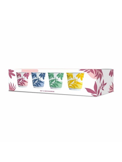 Juego de Tazas de Café Bialetti Primavera Colores surtidos Porcelana 90 ml 4 Piezas
