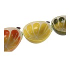 Bol para Aperitivos Home ESPRIT Amarillo Verde Gres Limón 23,5 x 17 x 7,5 cm (3 Unidades)