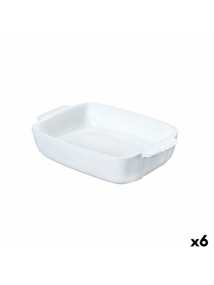 Fuente de Cocina Pyrex Signature Blanco Cerámica Rectangular 25 x 19 x 7 cm (6 Unidades)
