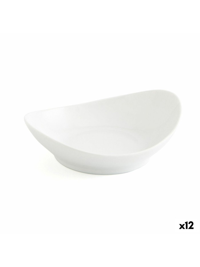 Plateau apéritif Quid Gastro Fun Blanc Céramique 14 x 11 cm (12 Unités)