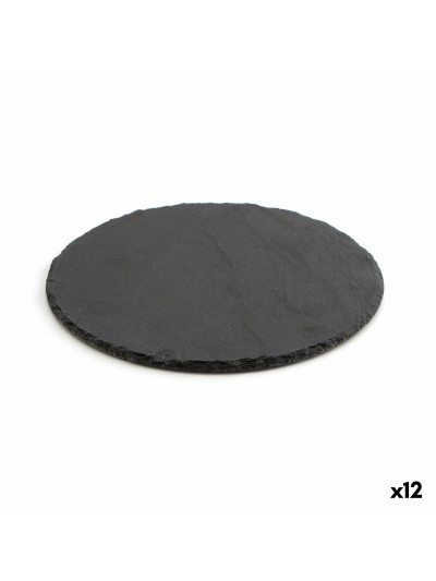 Bandeja de Cerámica Efecto Pizarra Quid Select Redondo Negro (12 Unidades)