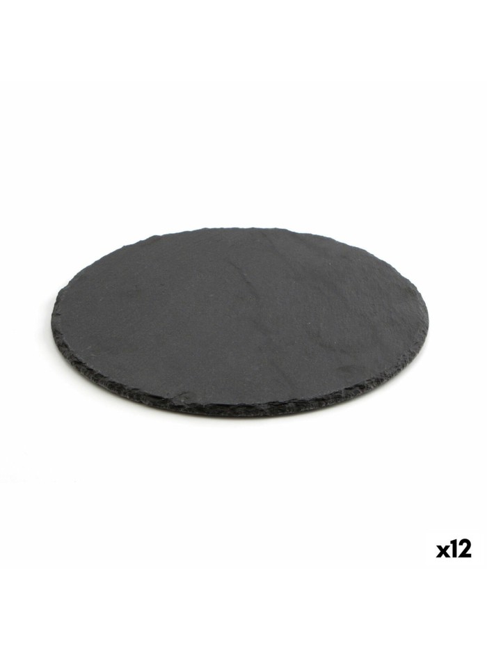 Plateau en Céramique Effet Ardoise Quid Select Rond Noir (12 Unités)