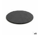 Bandeja de Cerámica Efecto Pizarra Quid Select Redondo Negro (12 Unidades)