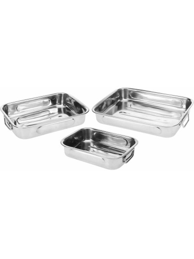 Set de bandejas para Alimentos Excellent Houseware a12402130 Acero Inoxidable 27 x 20 x 6 cm 31 x 23 x 6 cm 36 x 27 x 6 cm (3 Un
