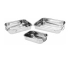 Set de bandejas para Alimentos Excellent Houseware a12402130 Acero Inoxidable 27 x 20 x 6 cm 31 x 23 x 6 cm 36 x 27 x 6 cm (3 Un