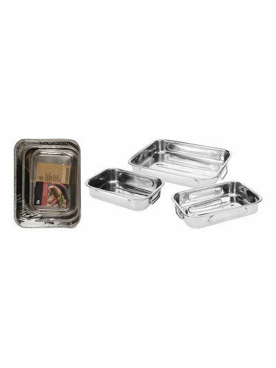Set de bandejas para Alimentos Excellent Houseware a12402130 Acero Inoxidable 27 x 20 x 6 cm 31 x 23 x 6 cm 36 x 27 x 6 cm (3 Un
