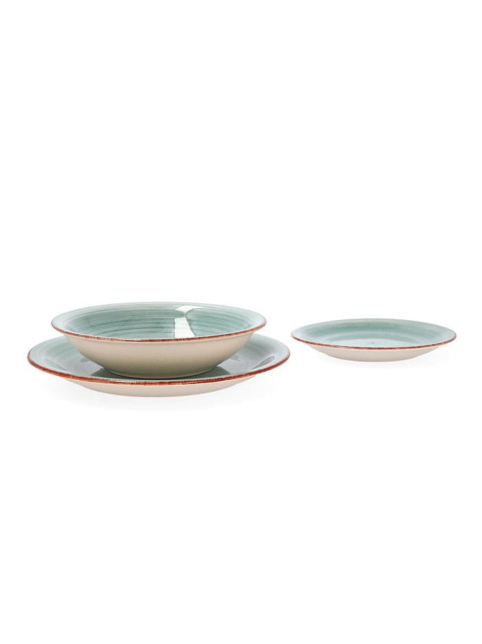 Assiettes Quid Vita Aqua Bleu Céramique 18 Pièces