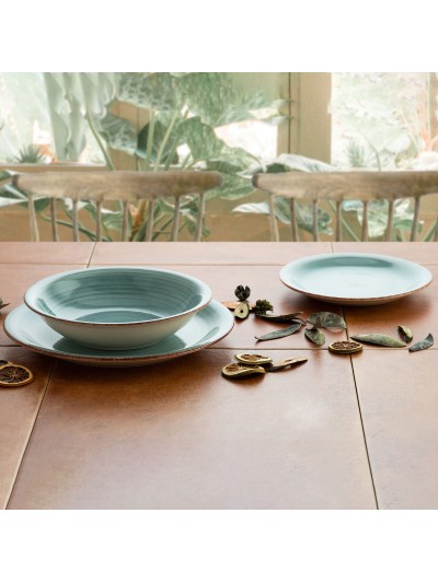 Tableware Quid Vita Aqua Blue Ceramic 18 Pieces