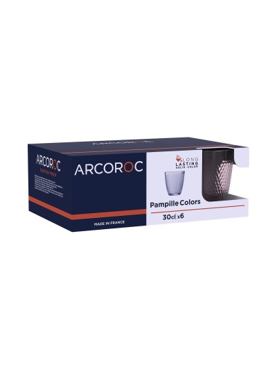 Set de Verres Arcoroc Pampille Rose verre 310 ml 6 Unités