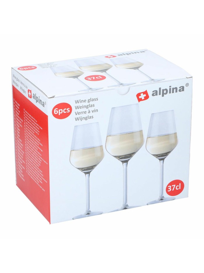 Set de copas de vino Alpina Transparente 370 ml (6 Unidades)