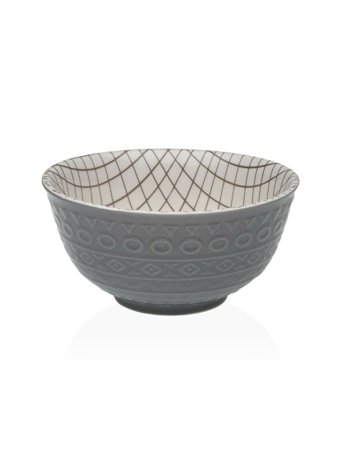 Bol pour Apéritifs Versa Gris Céramique Porcelaine 16 x 7,7 x 16 cm