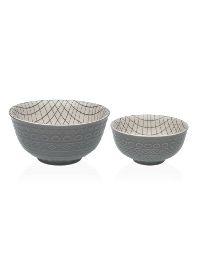 Bol pour Apéritifs Versa Gris Céramique Porcelaine 16 x 7,7 x 16 cm