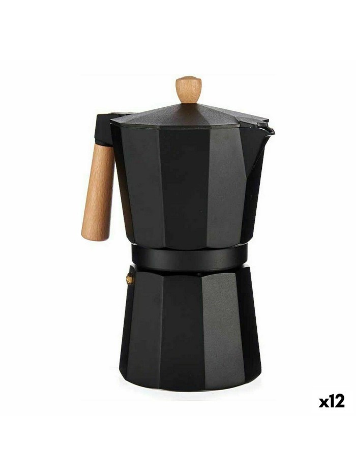 Cafetera Italiana A611BQ-12 T Marrón Negro Madera Aluminio 650 ml (12 Unidades)