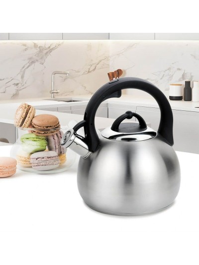 Tetera Feel Maestro MR-1311 Negro Plateado Silicona Acero Inoxidable 3 L