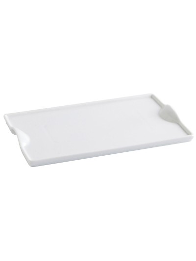 Bandeja de Aperitivos Quid Gastro Fun Blanco Cerámica 25,5 x 15,5 cm (6 Unidades) (Pack 6x)
