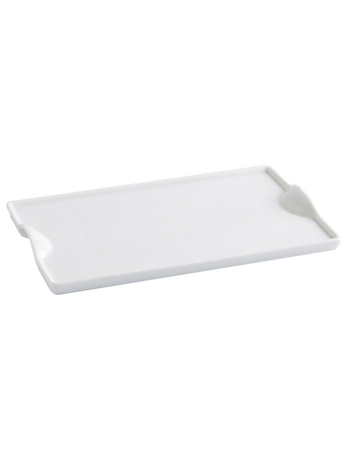 Bandeja de Aperitivos Quid Gastro Fun Blanco Cerámica 25,5 x 15,5 cm (6 Unidades) (Pack 6x)
