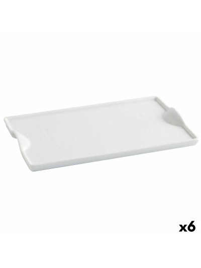 Bandeja de Aperitivos Quid Gastro Fun Blanco Cerámica 25,5 x 15,5 cm (6 Unidades) (Pack 6x)