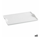 Bandeja de Aperitivos Quid Gastro Fun Blanco Cerámica 25,5 x 15,5 cm (6 Unidades) (Pack 6x)