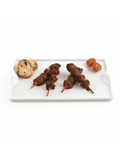 Bandeja de Aperitivos Quid Gastro Fun Blanco Cerámica 25,5 x 15,5 cm (6 Unidades) (Pack 6x)