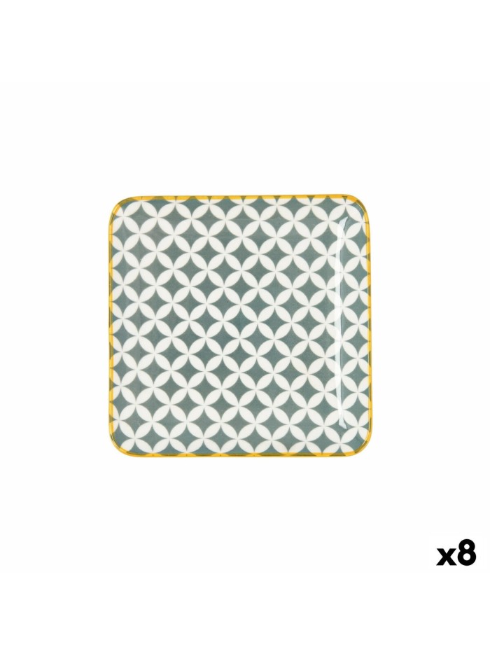 Bandeja de Aperitivos Quid Pippa Cuadrado Cerámica Multicolor (15,5 x 15,5 cm) (8 Unidades)