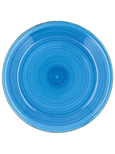 Plato Llano Quid Vita Azul Azul Cerámica Ø 27 cm (12 Unidades)