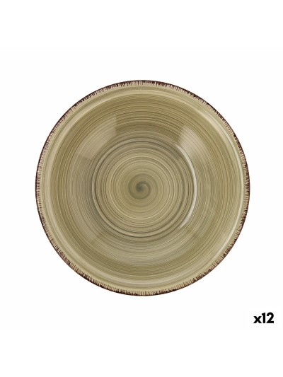 Plato Hondo Quid Natura Vita Cerámica Verde (ø 21,5 cm) (12 Unidades)