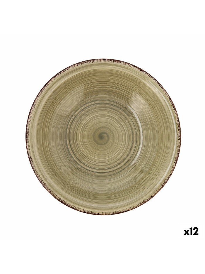 Assiette creuse Quid Natura Vita Céramique Vert (ø 21,5 cm) (12 Unités)