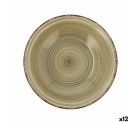 Assiette creuse Quid Natura Vita Céramique Vert (ø 21,5 cm) (12 Unités)