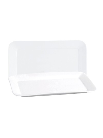Fuente de Cocina Quid Basic Rectangular Cerámica Blanco (6 Unidades) (31 x 18 cm)