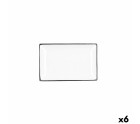 Bandeja de Aperitivos Quid Gastro Blanco Negro Cerámica 20 x 13 x 2 cm (6 Unidades)