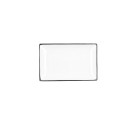 Bandeja de Aperitivos Quid Gastro Blanco Negro Cerámica 20 x 13 x 2 cm (6 Unidades)