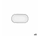 Plateau apéritif Quid Gastro Blanc Noir Céramique 20,5 x 11 x 3,5 cm (12 Unités)