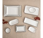 Plateau apéritif Quid Gastro Blanc Noir Céramique 20,5 x 11 x 3,5 cm (12 Unités)