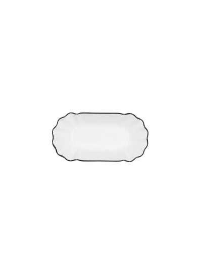 Bandeja de Aperitivos Quid Gastro Blanco Negro Cerámica 20,5 x 11 x 3,5 cm (12 Unidades)