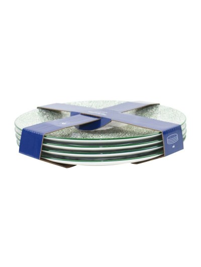 Set de Platos Home ESPRIT Verde Gres Mandala Árabe 27 x 27 x 2,5 cm