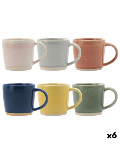 Taza Mug Bidasoa Artesano Multicolor Cerámica 330 ml (6 Unidades) (Pack 6x)