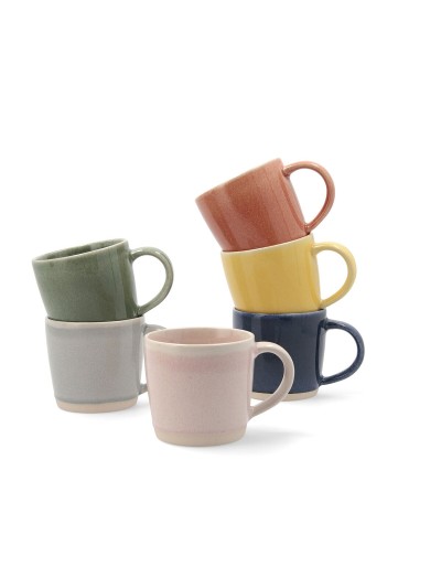 Taza Mug Bidasoa Artesano Multicolor Cerámica 330 ml (6 Unidades) (Pack 6x)