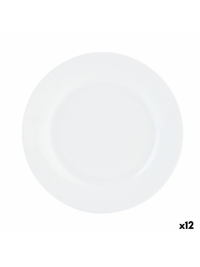 Plato Llano Quid Basic Blanco Cerámica 23 cm (12 Unidades)