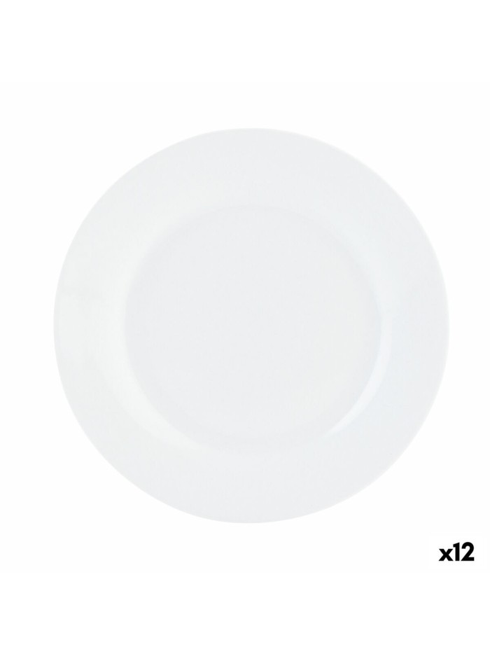 Flat Plate Quid Basic White Ceramic 23 cm (12 Units)
