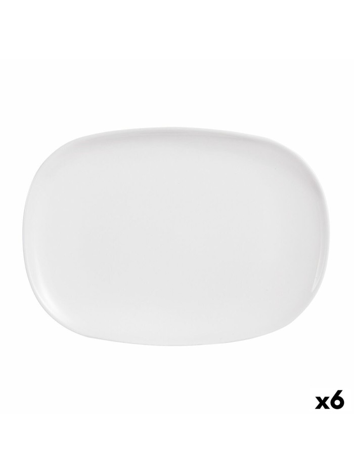 Fuente de Cocina Luminarc Sweet Line Rectangular Blanco Vidrio 35 x 24 cm (6 Unidades)