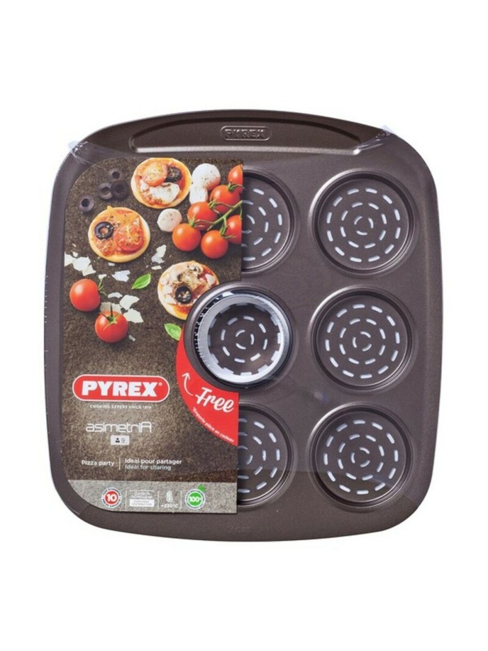 Bandeja para Horno Pizza Mini Pyrex Asimetria Acero Galvanizado (9 Compartimentos) (16 x 16 cm)