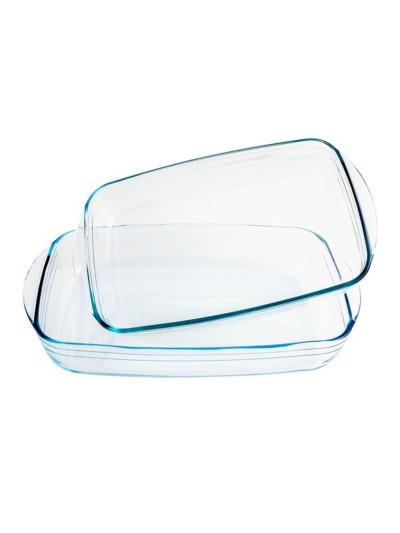 Set de Fuentes para Horno Ô Cuisine 334SA05 Transparente Vidrio (2 pcs)