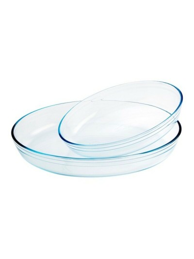 Set de Fuentes para Horno Ô Cuisine 334SA06 Transparente Vidrio (2 pcs)