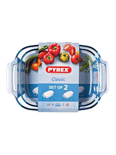 Ensemble de plats de cuisson au four Pyrex Classic Transparent verre (2 pcs)