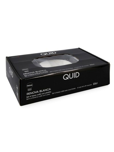 Ensemble de tasses à café Quid 001442 (12 pcs) Transparent Céramique 220 ml 6 Pièces