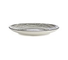 Plato Llano Rayas Porcelana Negro Blanco 24 x 2,8 x 24 cm