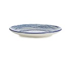 Plato Llano Rayas Porcelana Azul Blanco 24 x 2,8 x 24 cm